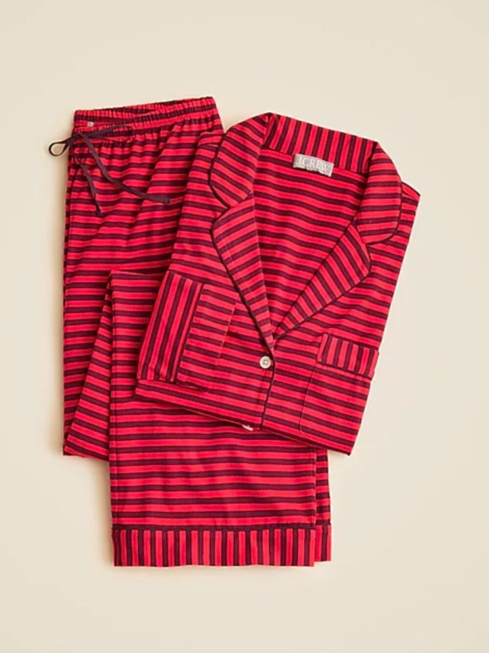 J. Crew Dreamy Red Stripe Pajama Set - Size Large
